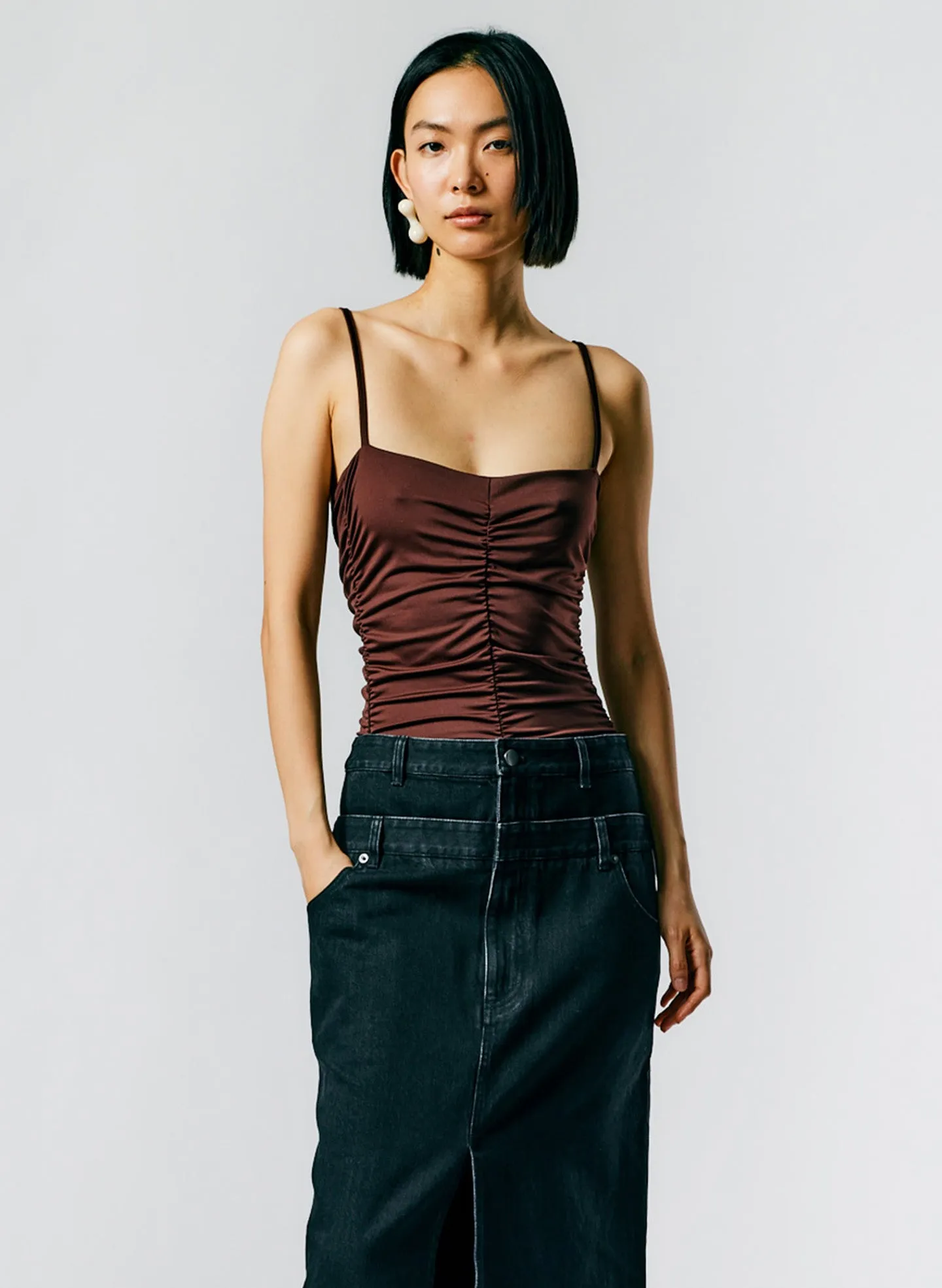 Stretch Shirred Bodysuit sold by Tibi