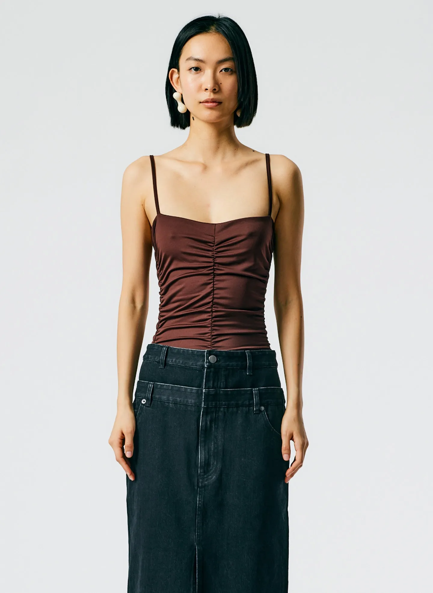 Stretch Shirred Bodysuit sold by Tibi product image thumbnail 2