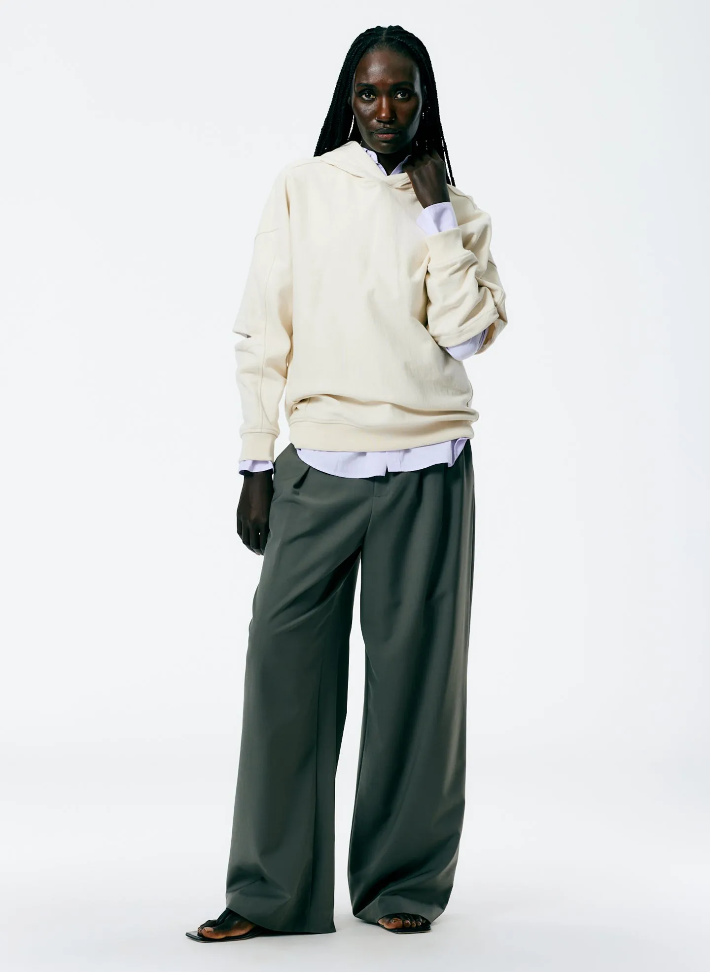 Hooded Cocoon Sweatshirt sold by Tibi product image thumbnail 4