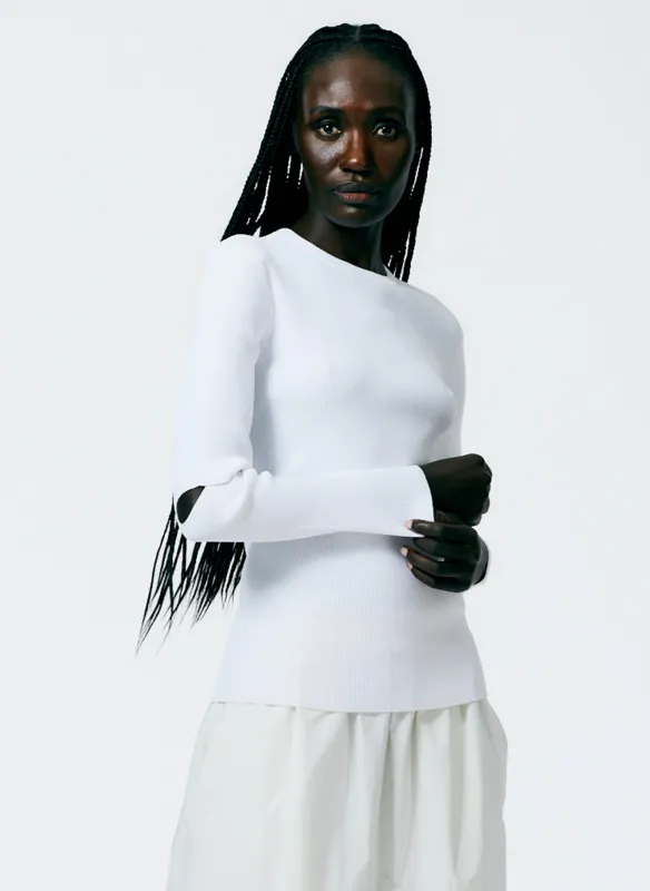 Giselle Slash Cutout Crewneck Pullover made by Tibi