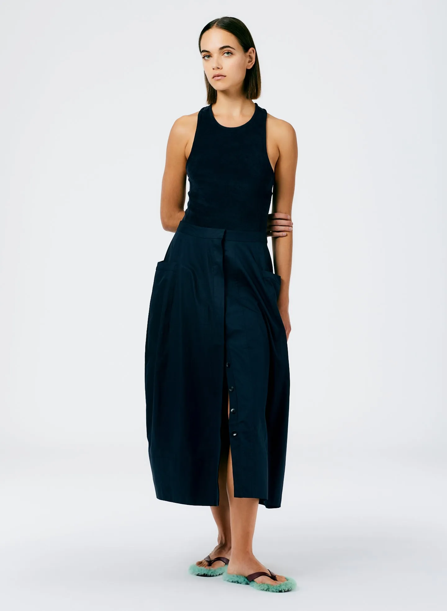 Eco Poplin Lantern Skirt sold by Tibi