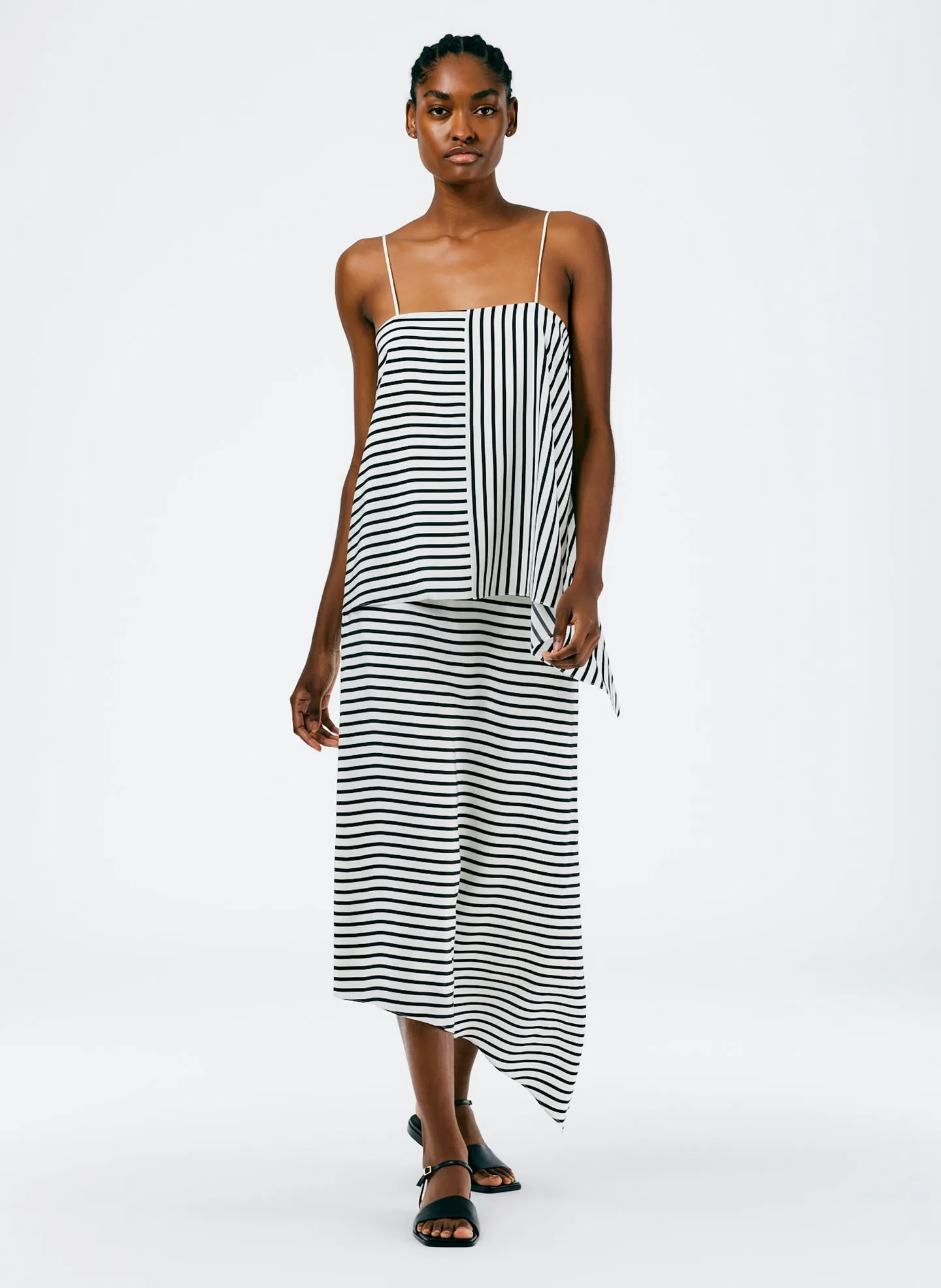 Identity Stripe Draped Cami sold by Tibi product image thumbnail 4
