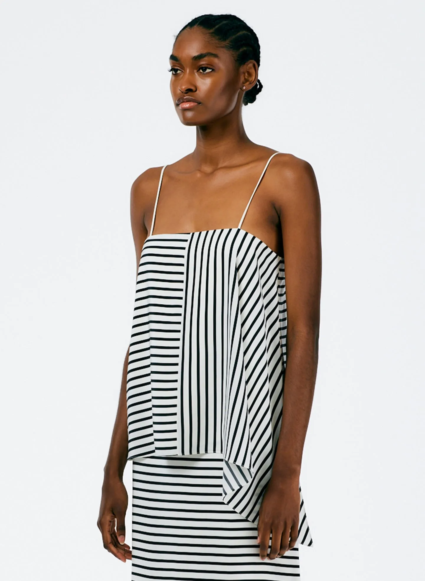Identity Stripe Draped Cami sold by Tibi product image thumbnail 2