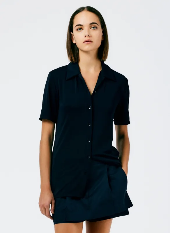 Harlow Jersey Slim Short Sleeve Shirt sold by Tibi