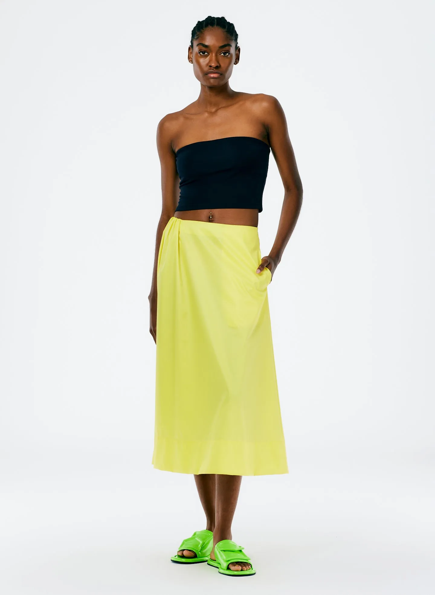 Italian Sporty Nylon Side Shirred Circle Skirt sold by Tibi