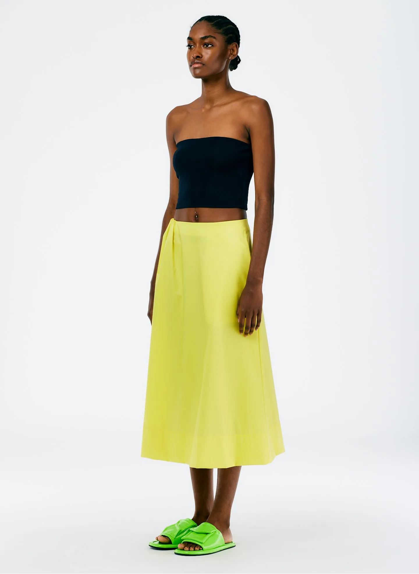 Italian Sporty Nylon Side Shirred Circle Skirt sold by Tibi product image thumbnail 2
