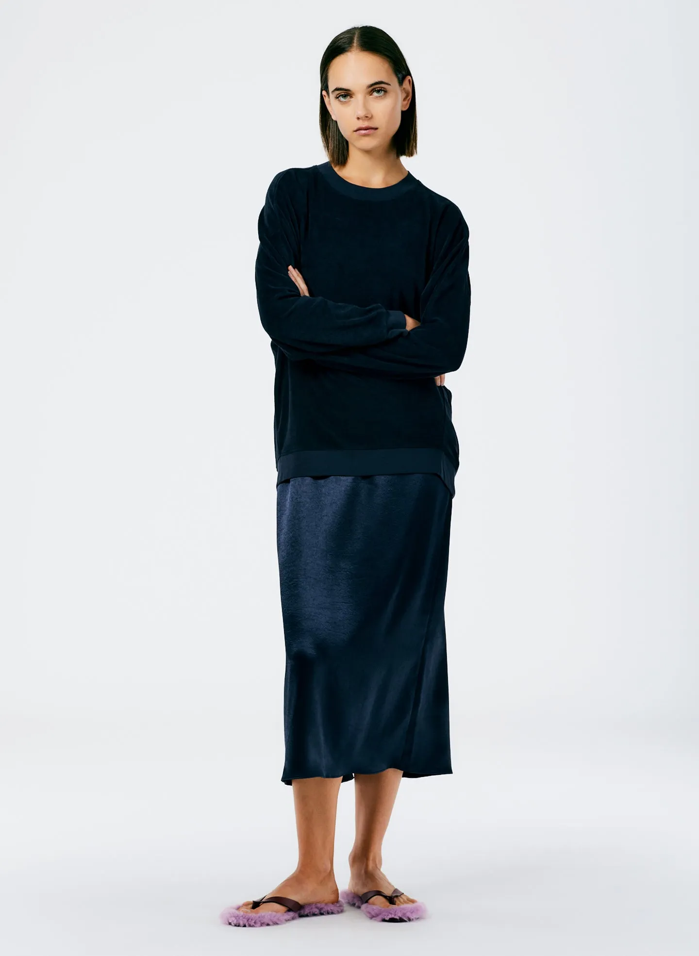 Summer Terry Crewneck Sweatshirt sold by Tibi product image thumbnail 4