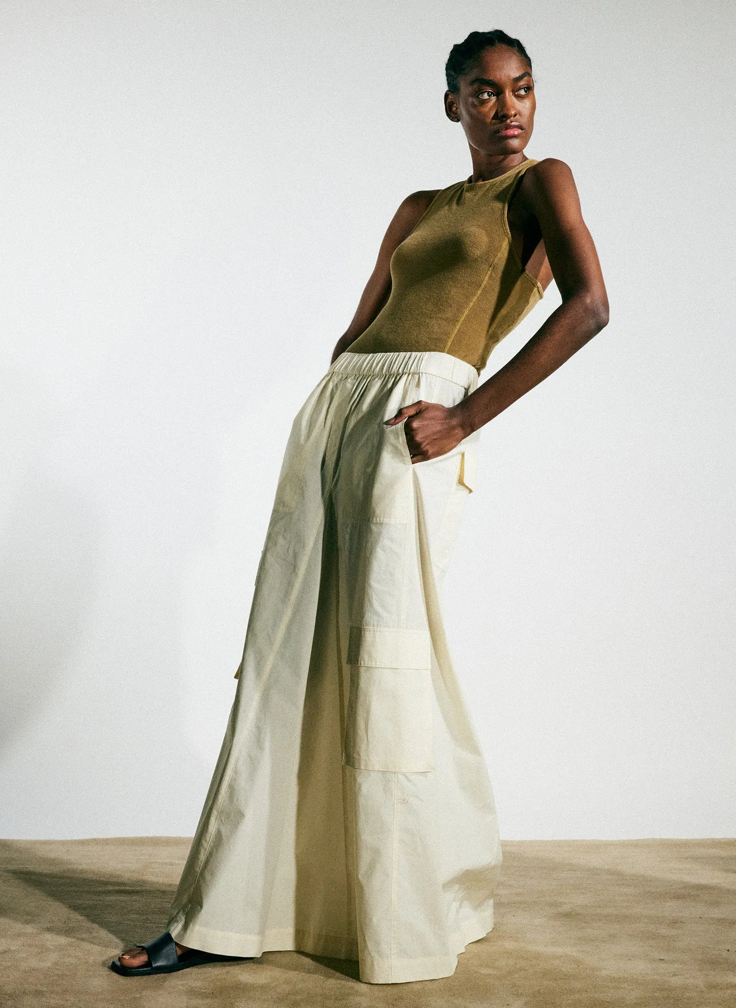 Vintage Cotton Pull On Cargo Godet Skirt sold by Tibi product image thumbnail 2