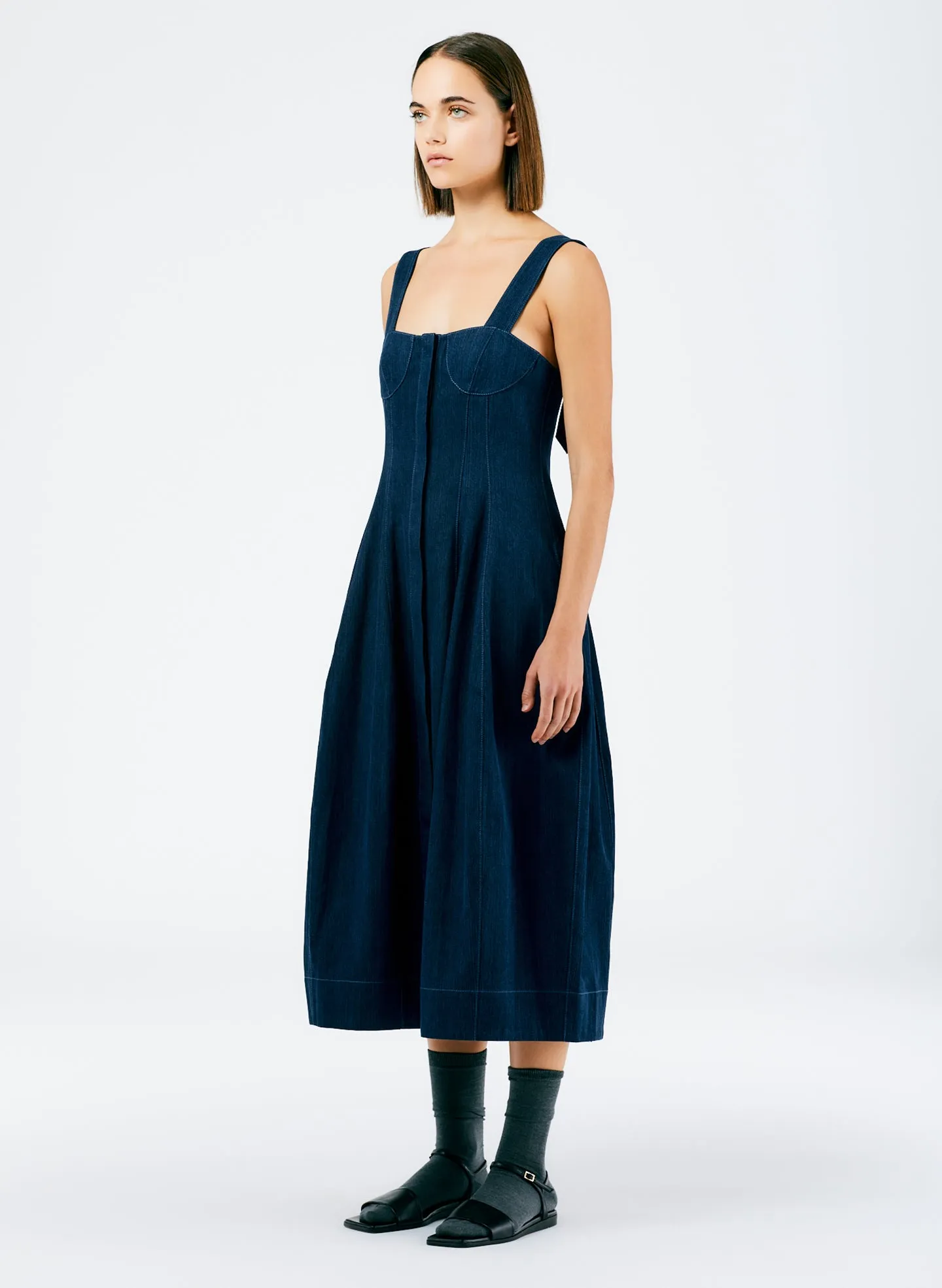 Enzyme Washed Summer Denim Dress sold by Tibi product image thumbnail 3