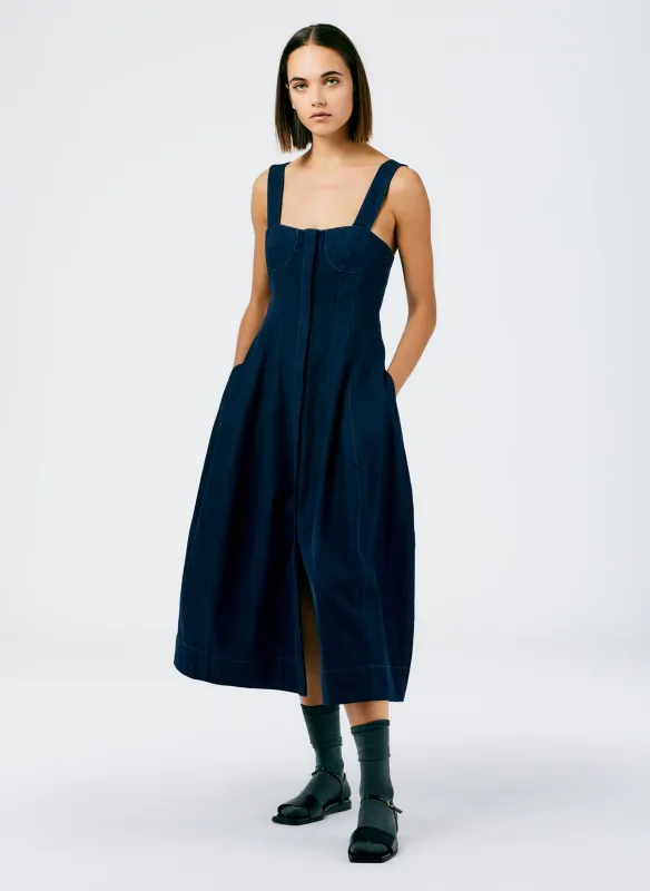 Enzyme Washed Summer Denim Dress made by Tibi
