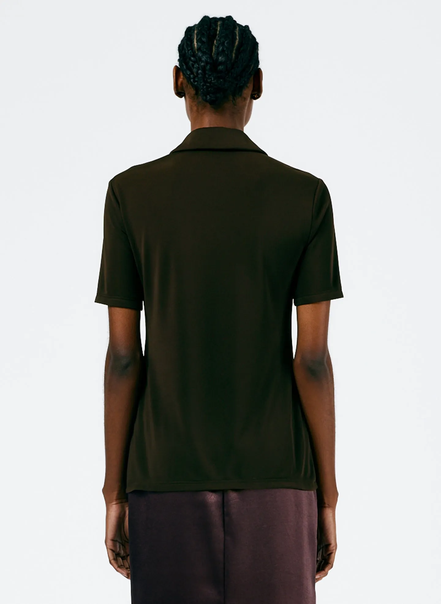 Harlow Jersey Slim Short Sleeve Shirt sold by Tibi product image thumbnail 4