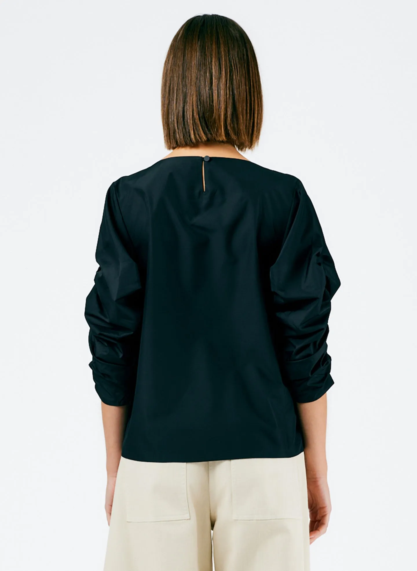 Italian Sporty Nylon Shirred Sleeve Top sold by Tibi product image thumbnail 3