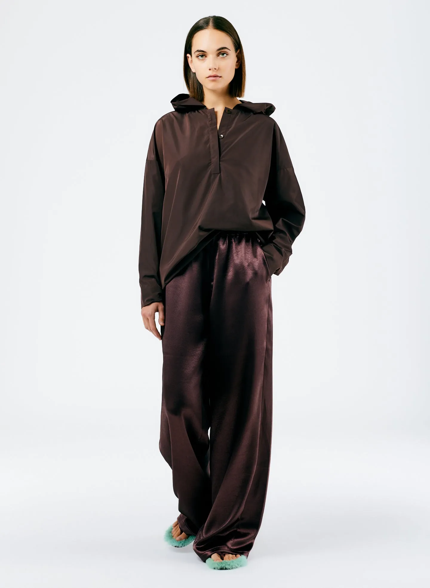 Italian Sporty Nylon Hoodie With Cocoon Back sold by Tibi product image thumbnail 3