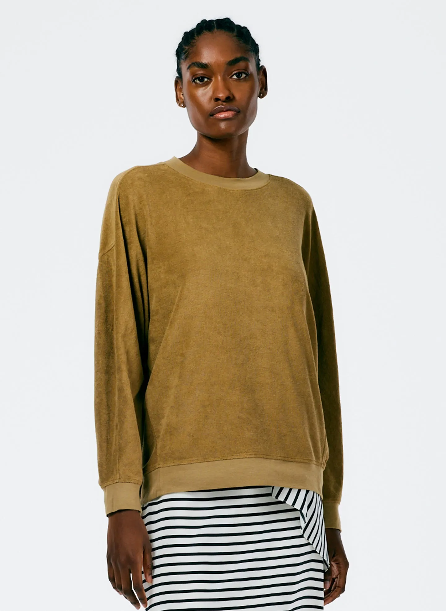 Summer Terry Crewneck Sweatshirt sold by Tibi product image thumbnail 4