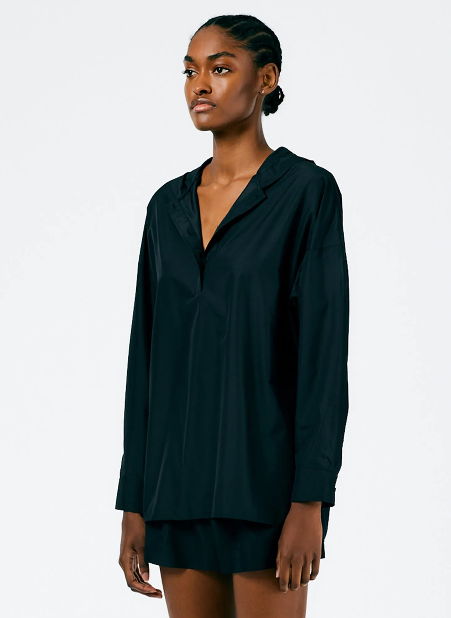 Italian Sporty Nylon Hoodie With Cocoon Back sold by Tibi product image thumbnail 4