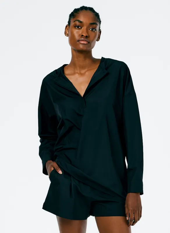 Italian Sporty Nylon Hoodie With Cocoon Back made by Tibi