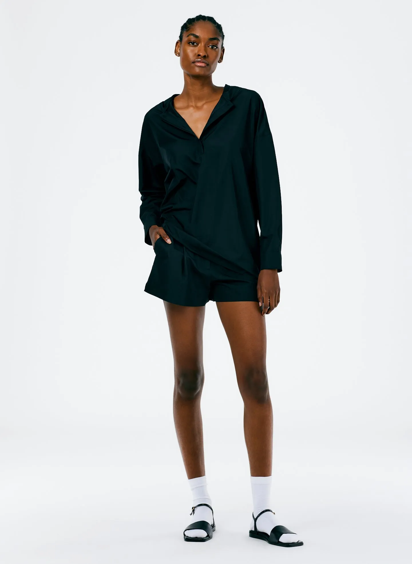 Italian Sporty Nylon Hoodie With Cocoon Back sold by Tibi product image thumbnail 5