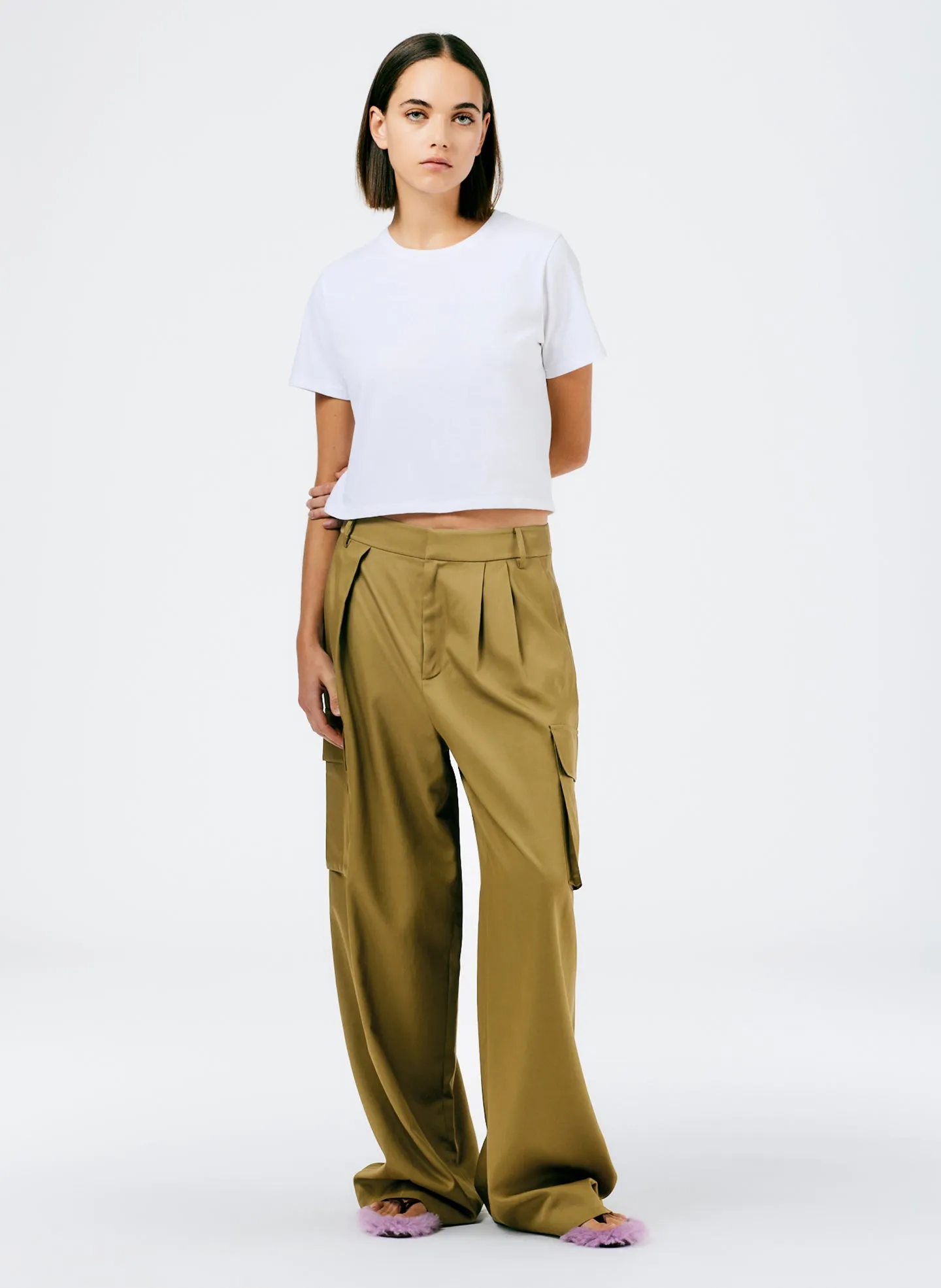 Drapey Suiting Asymmetrical Pleat Stella Pant sold by Tibi product image thumbnail 5
