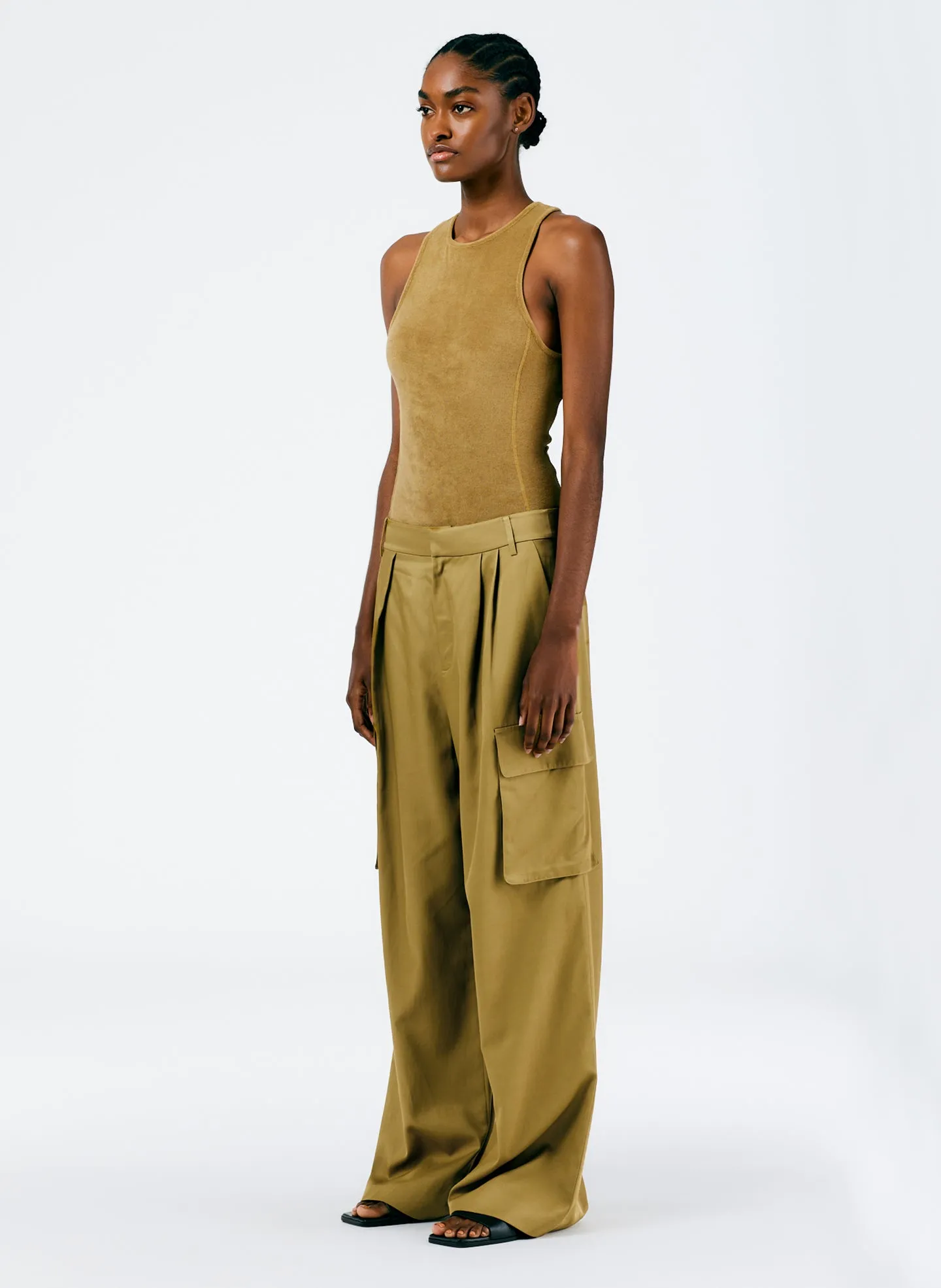 Drapey Suiting Asymmetrical Pleat Stella Pant sold by Tibi product image thumbnail 3