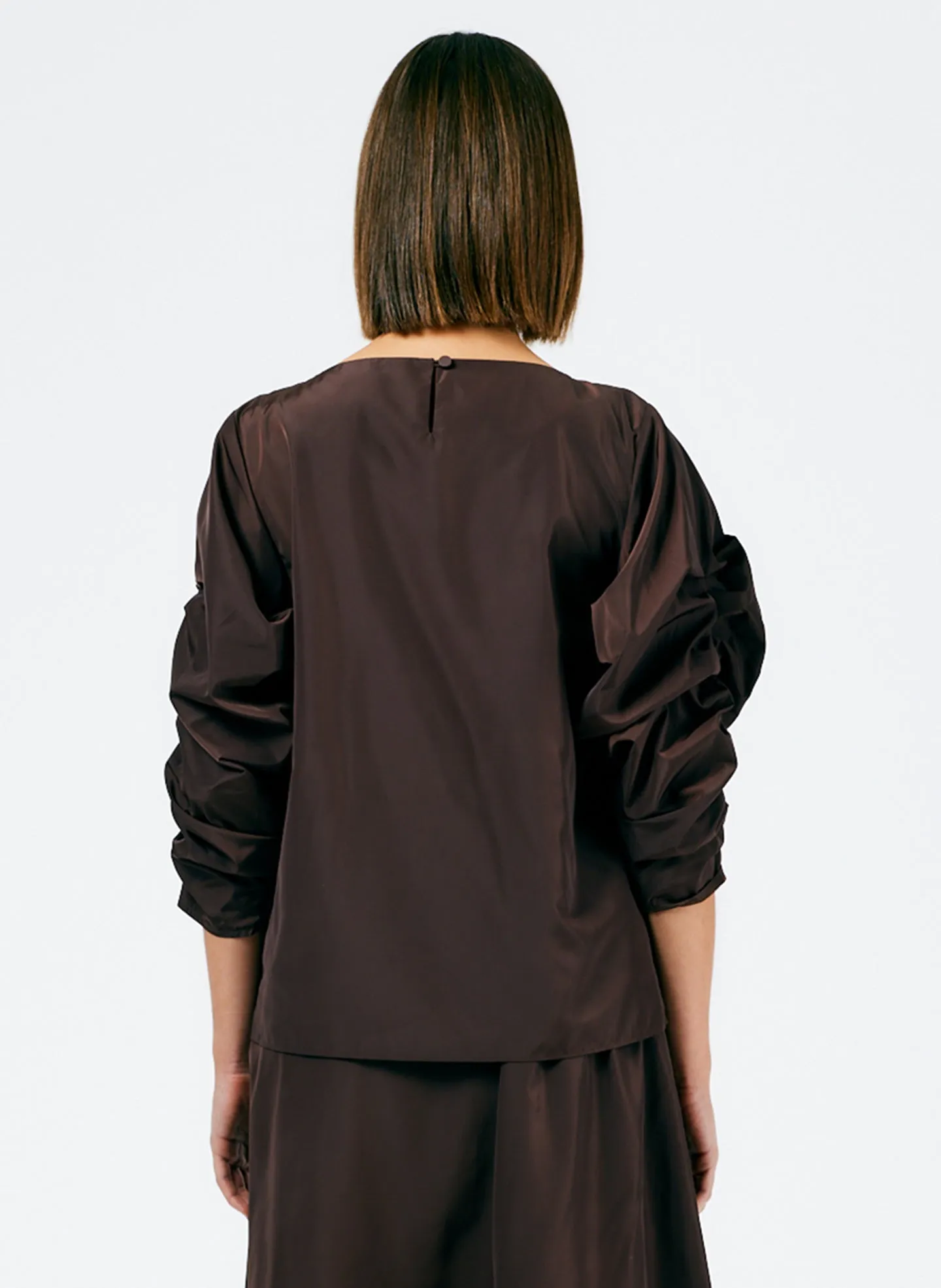 Italian Sporty Nylon Shirred Sleeve Top sold by Tibi product image thumbnail 3