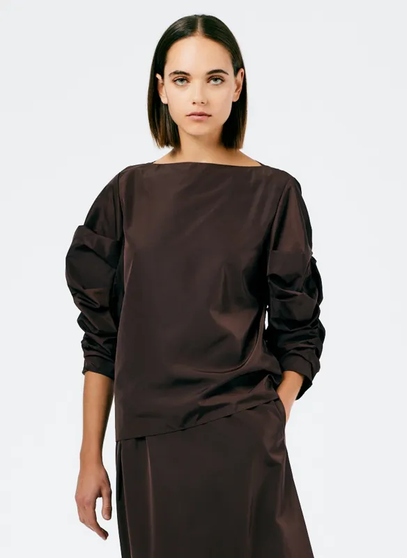 Italian Sporty Nylon Shirred Sleeve Top sold by Tibi