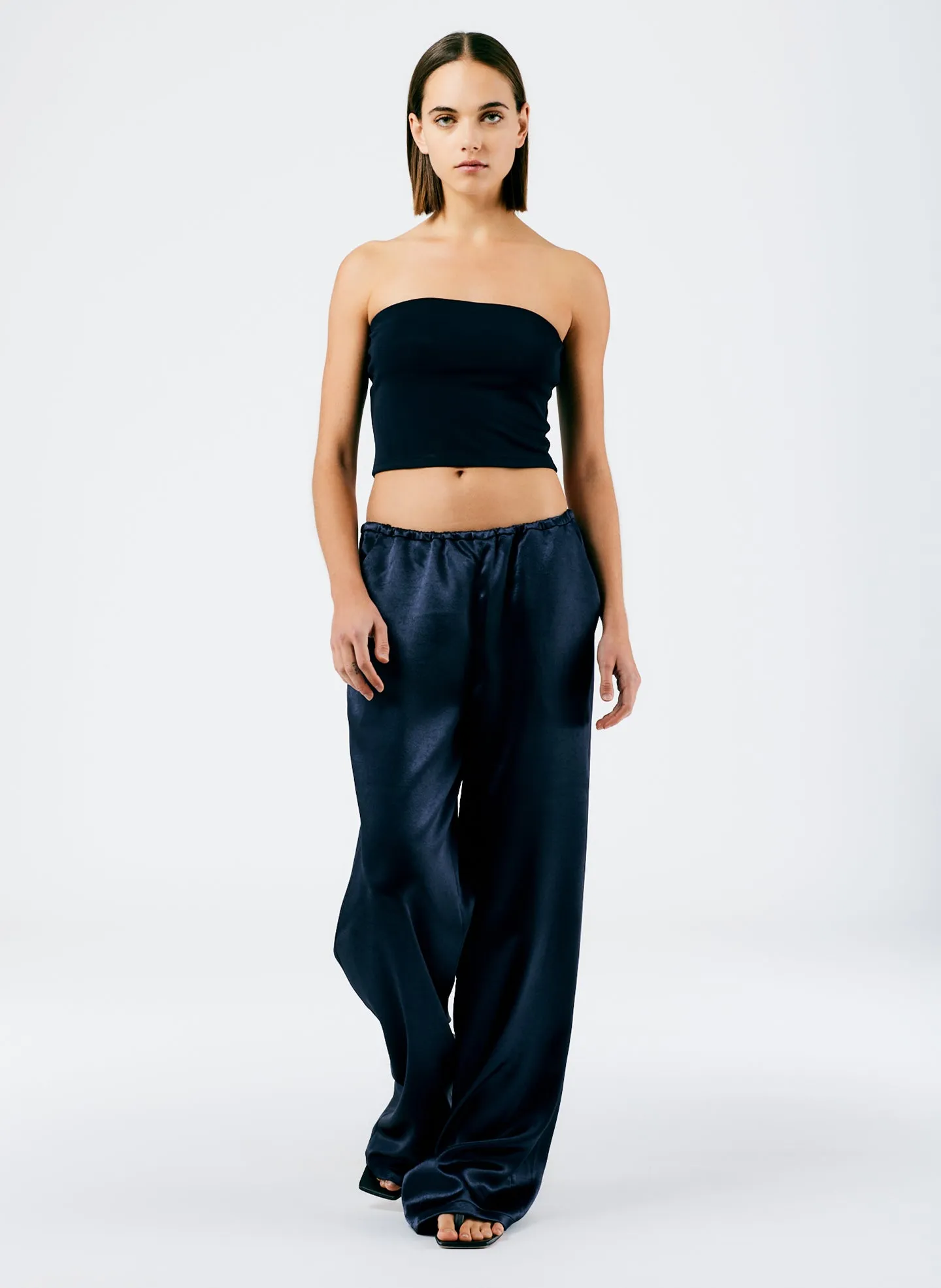 Summer Satin Wide Leg Pull On Pant sold by Tibi