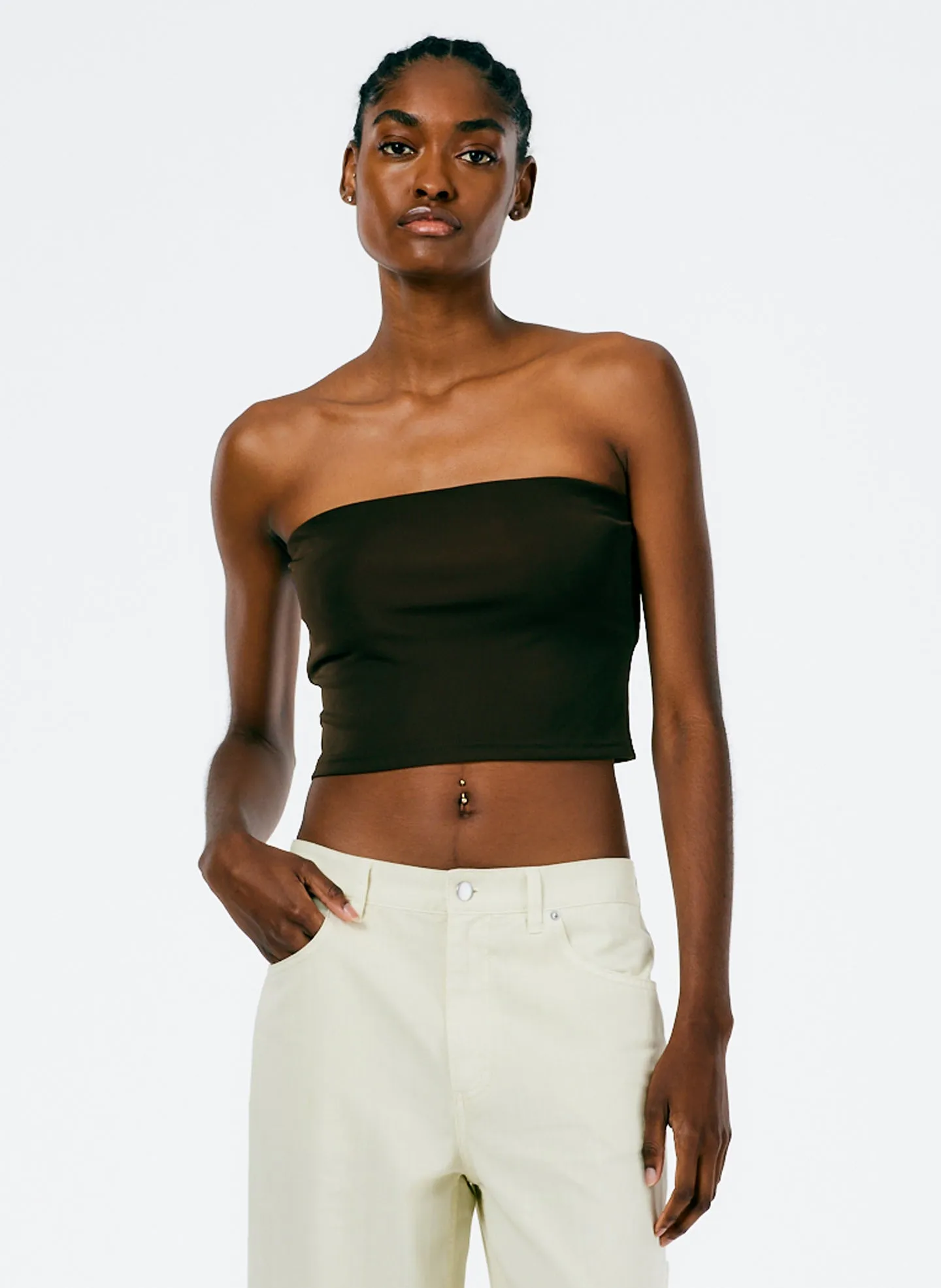 Harlow Jersey Tube Top sold by Tibi