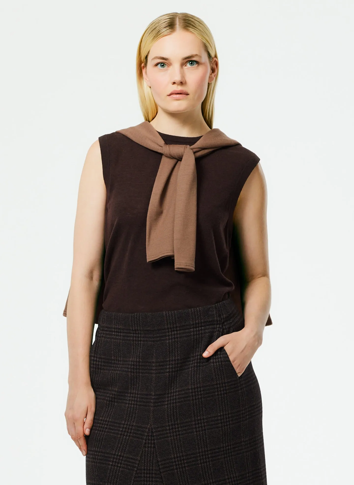 Skinlike Mercerized Wool Sleeveless Sweater sold by Tibi