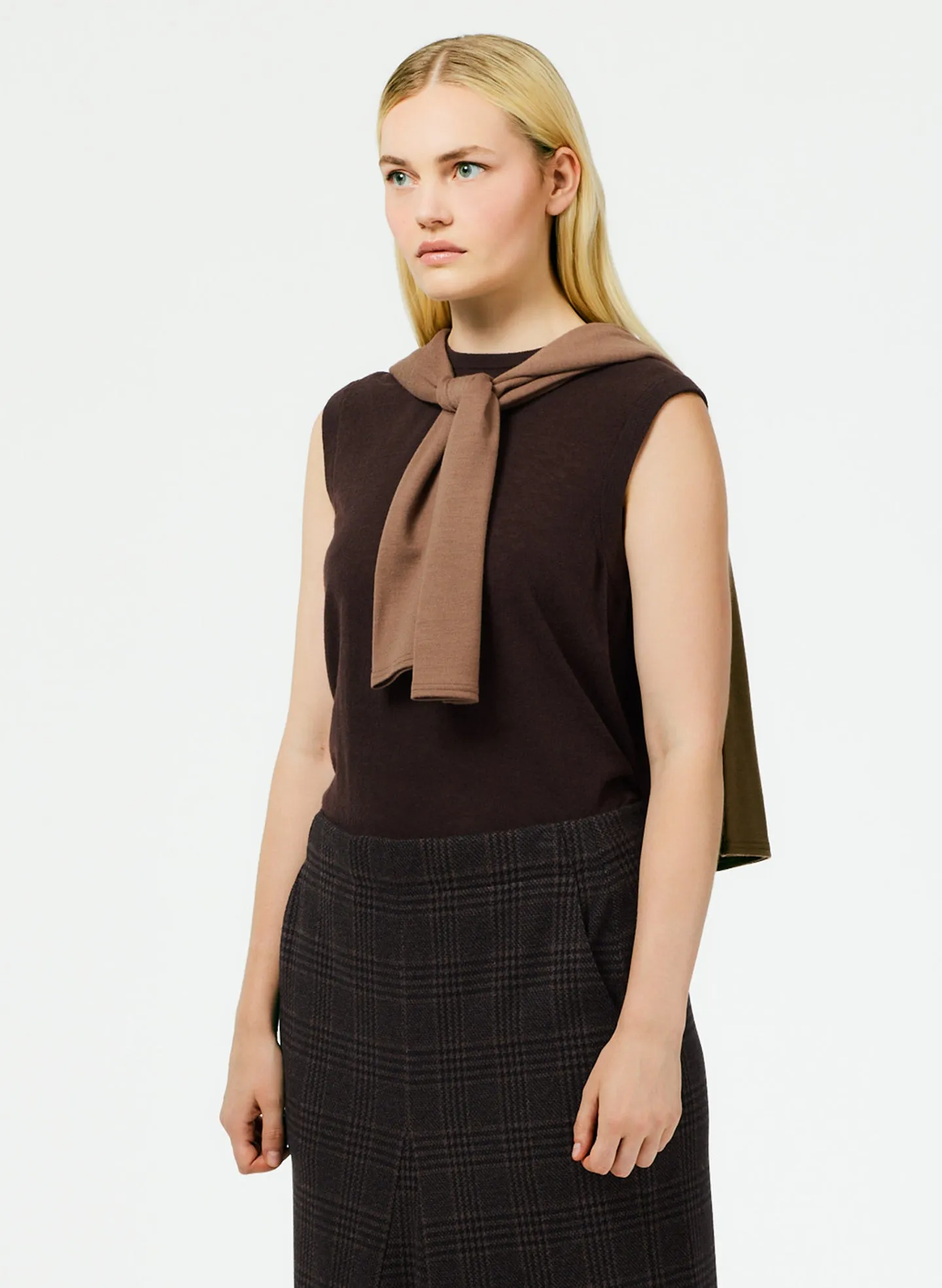 Skinlike Mercerized Wool Sleeveless Sweater sold by Tibi product image thumbnail 2