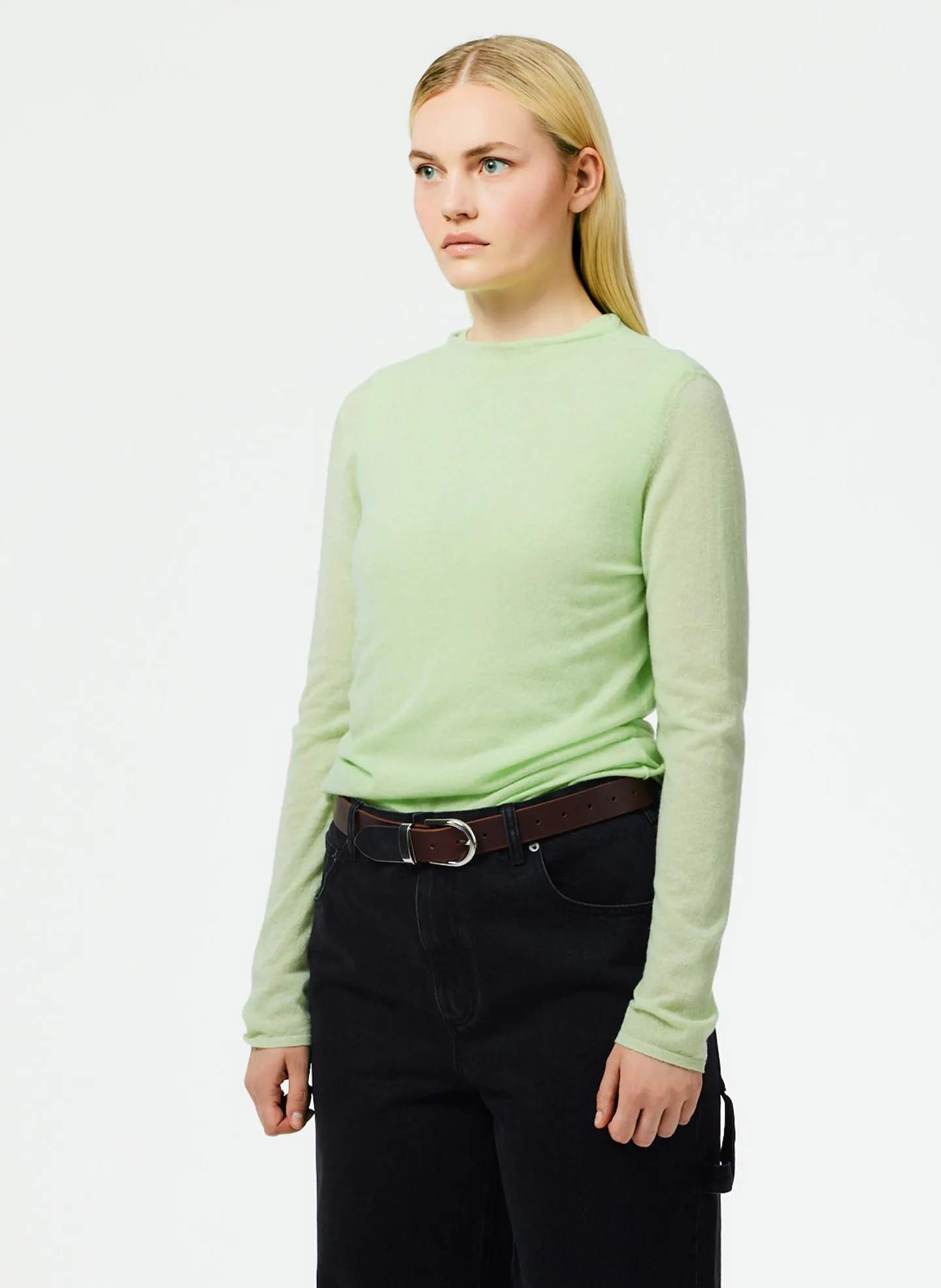 Skinlike Mercerized Wool Soft Sheer Pullover sold by Tibi product image thumbnail 3