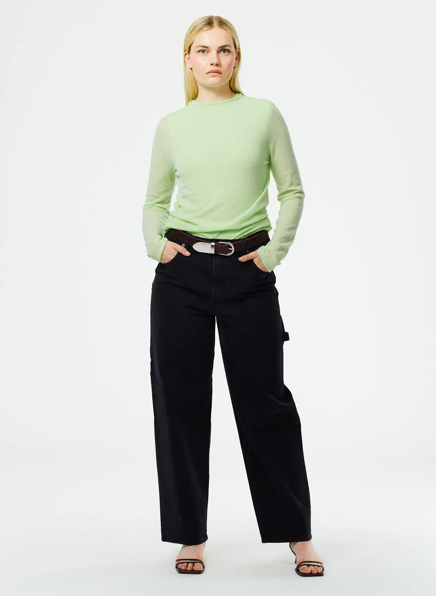Skinlike Mercerized Wool Soft Sheer Pullover sold by Tibi product image thumbnail 5