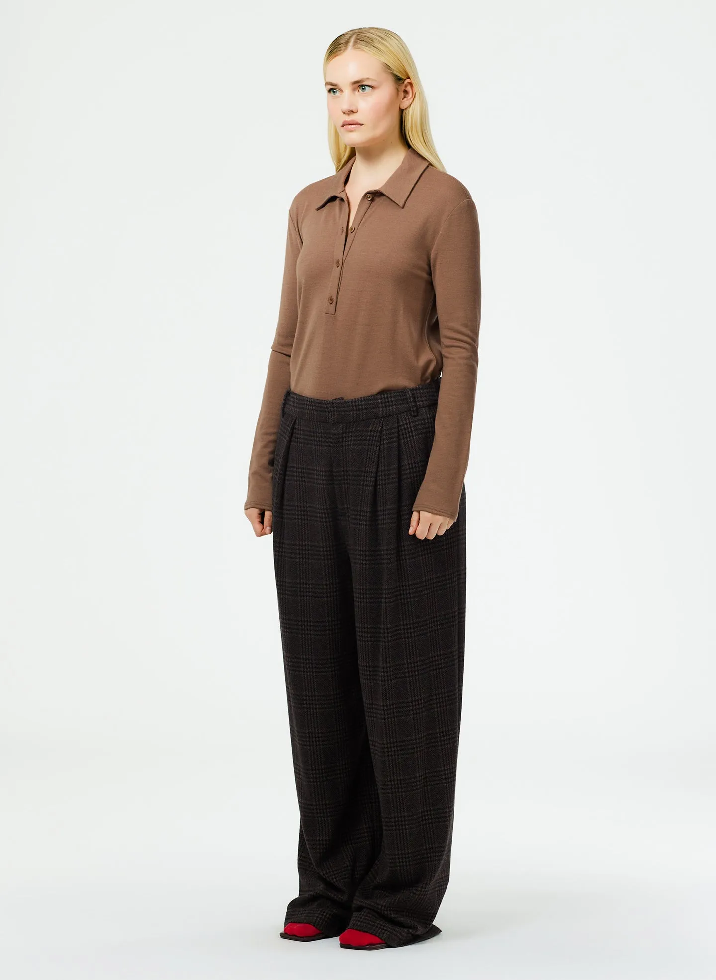 Lutz Knit Asymmetrical Pleat Stella Pant sold by Tibi product image thumbnail 3