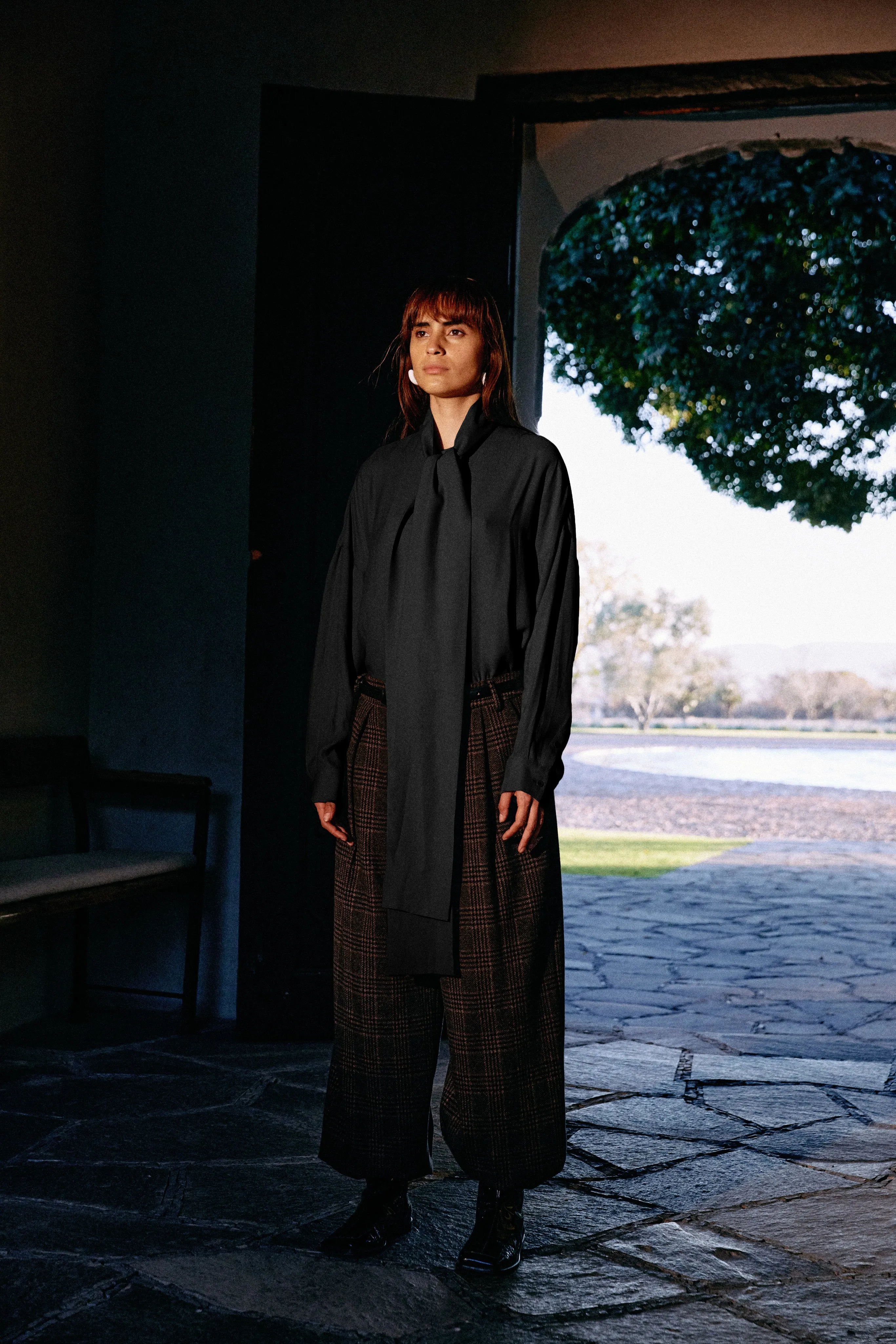 Lutz Knit Asymmetrical Pleat Stella Pant sold by Tibi product image thumbnail 2