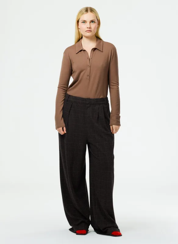 Lutz Knit Asymmetrical Pleat Stella Pant made by Tibi