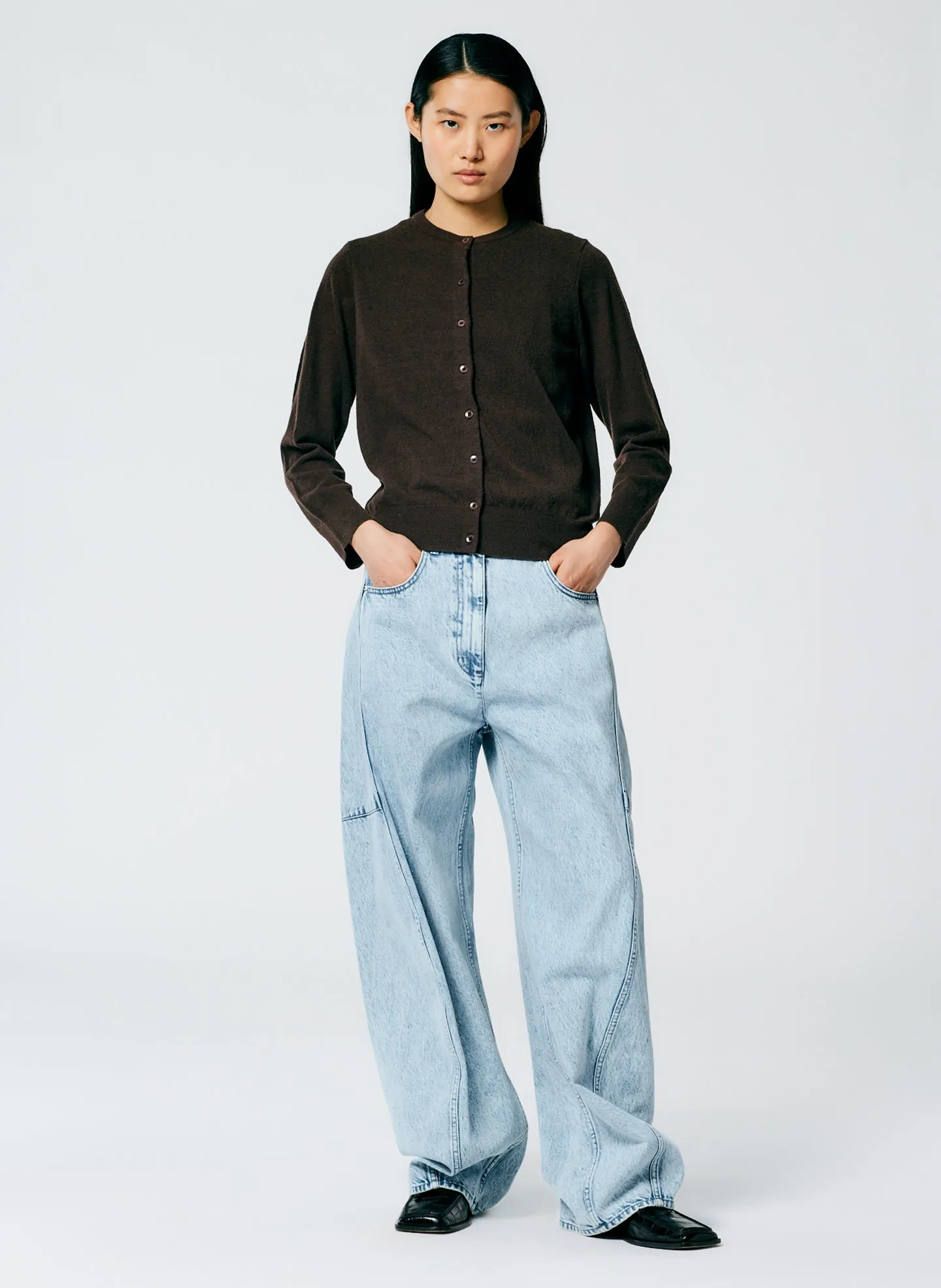 Skinlike Mercerized Wool Shrunken Cardigan sold by Tibi product image thumbnail 5