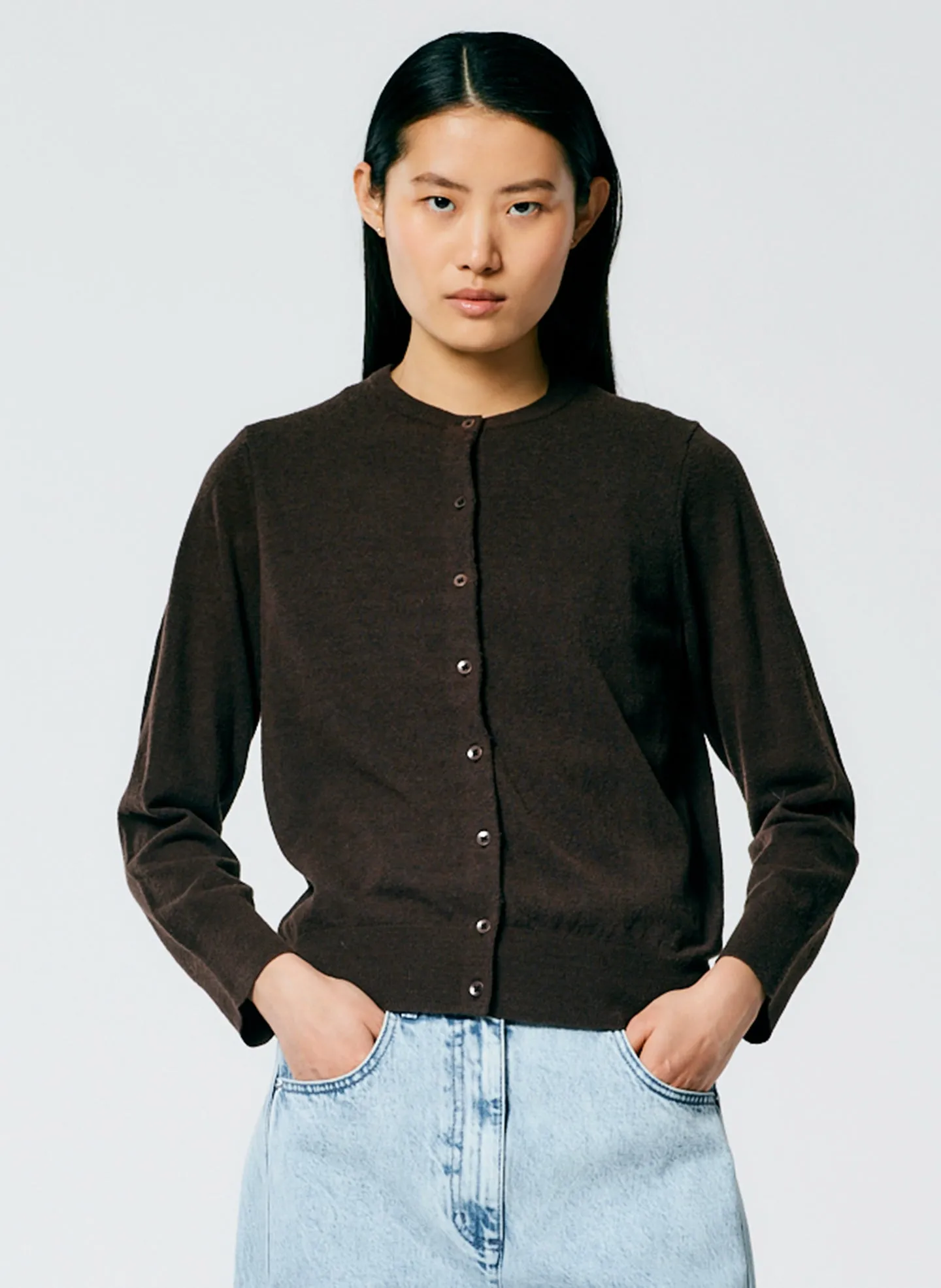 Skinlike Mercerized Wool Shrunken Cardigan sold by Tibi