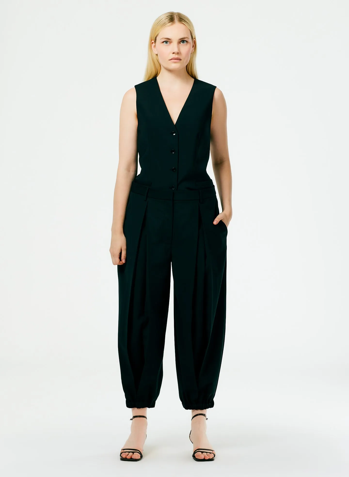 Tropical Wool Pleated Balloon Pant - Long sold by Tibi