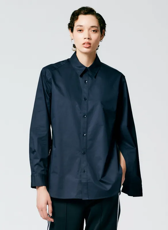 Eco Poplin Shirt With Inseam Vent sold by Tibi