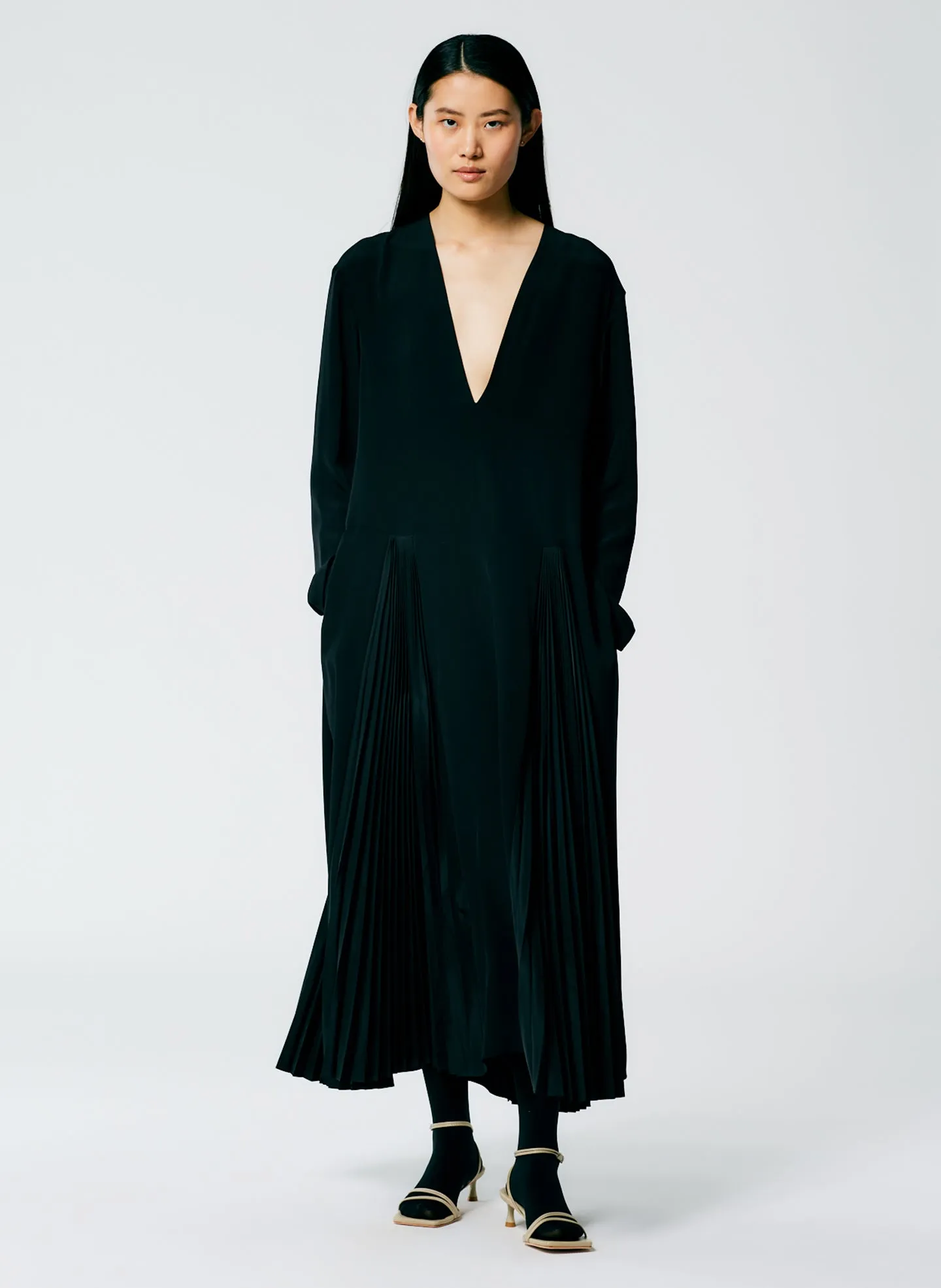 Eco Silk Pleated Godet Dress sold by Tibi