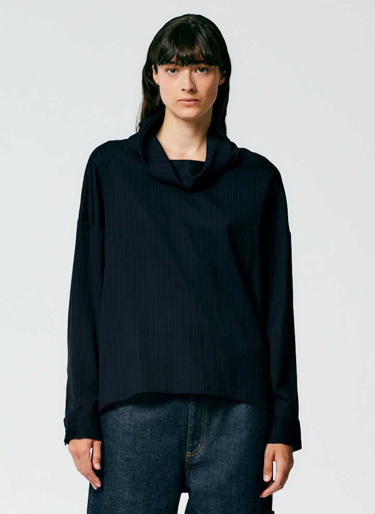 Lyocell Drape Cowl Neck Top sold by Tibi product image thumbnail 3