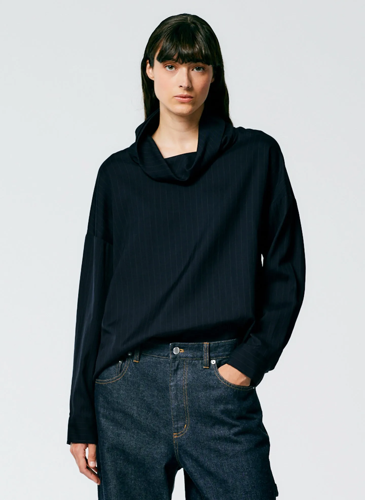 Lyocell Drape Cowl Neck Top sold by Tibi