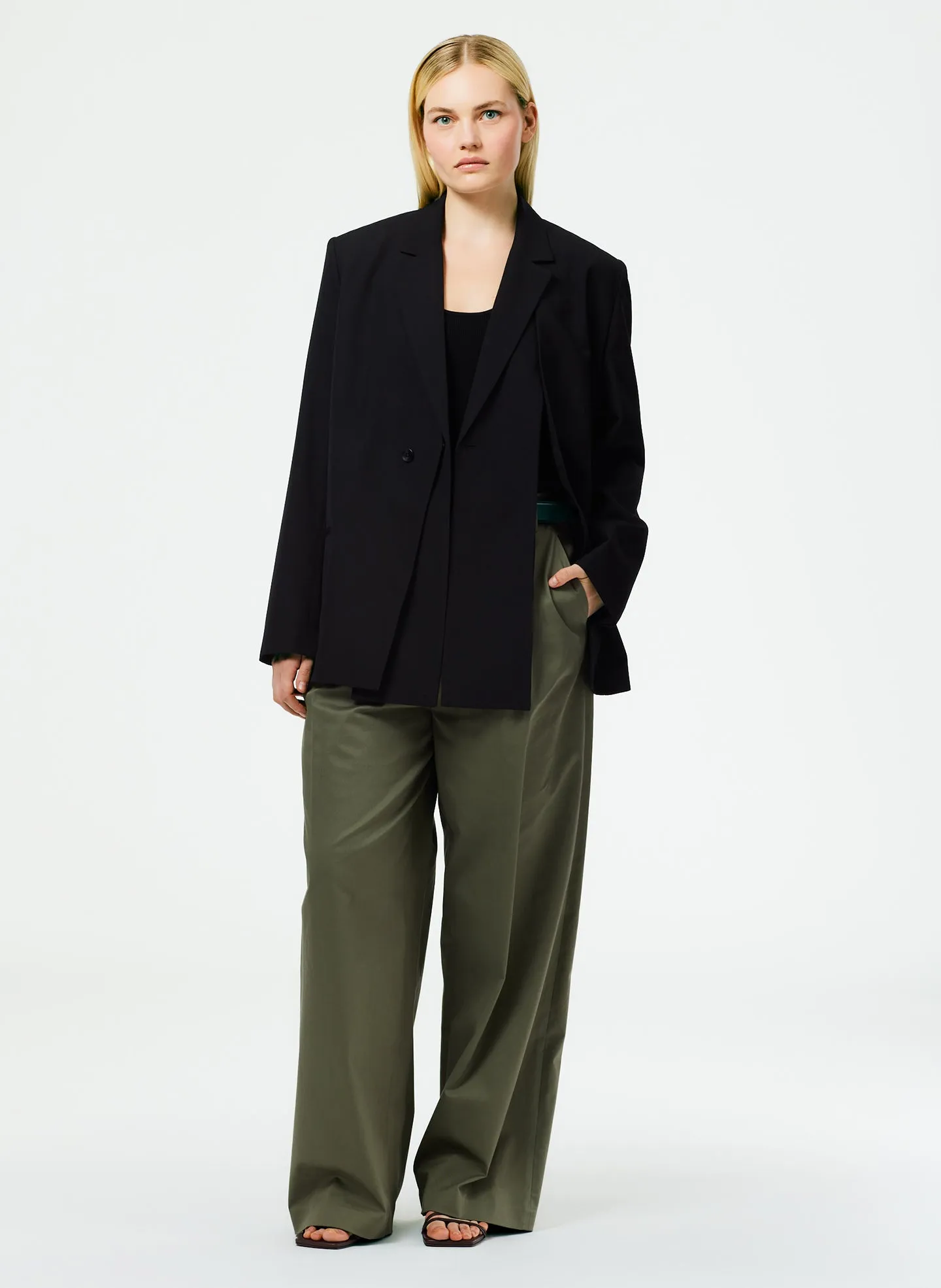 Refined Wool Tricotine Suiting Blazer sold by Tibi