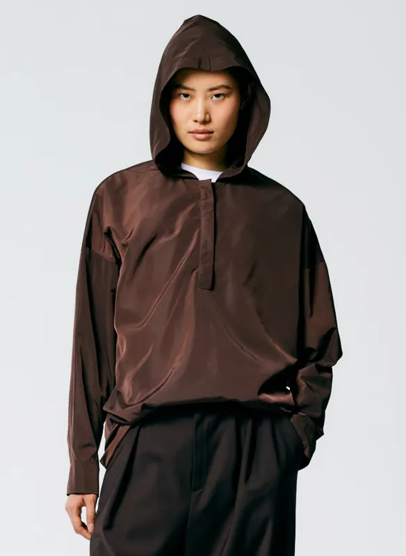 Italian Sporty Nylon Hoodie With Cocoon Back sold by Tibi