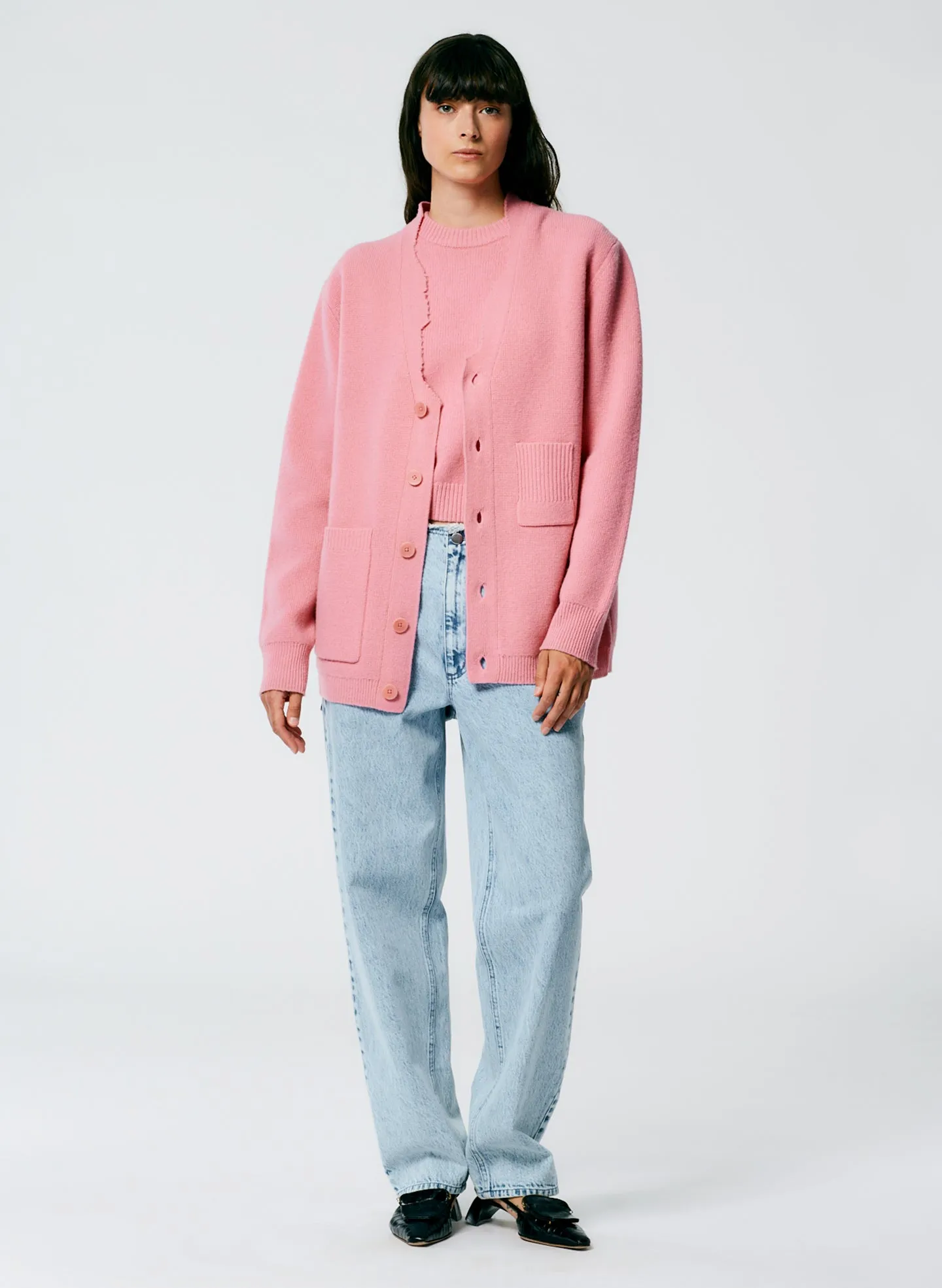 Soft Lambswool Distressed Cardigan sold by Tibi product image thumbnail 5