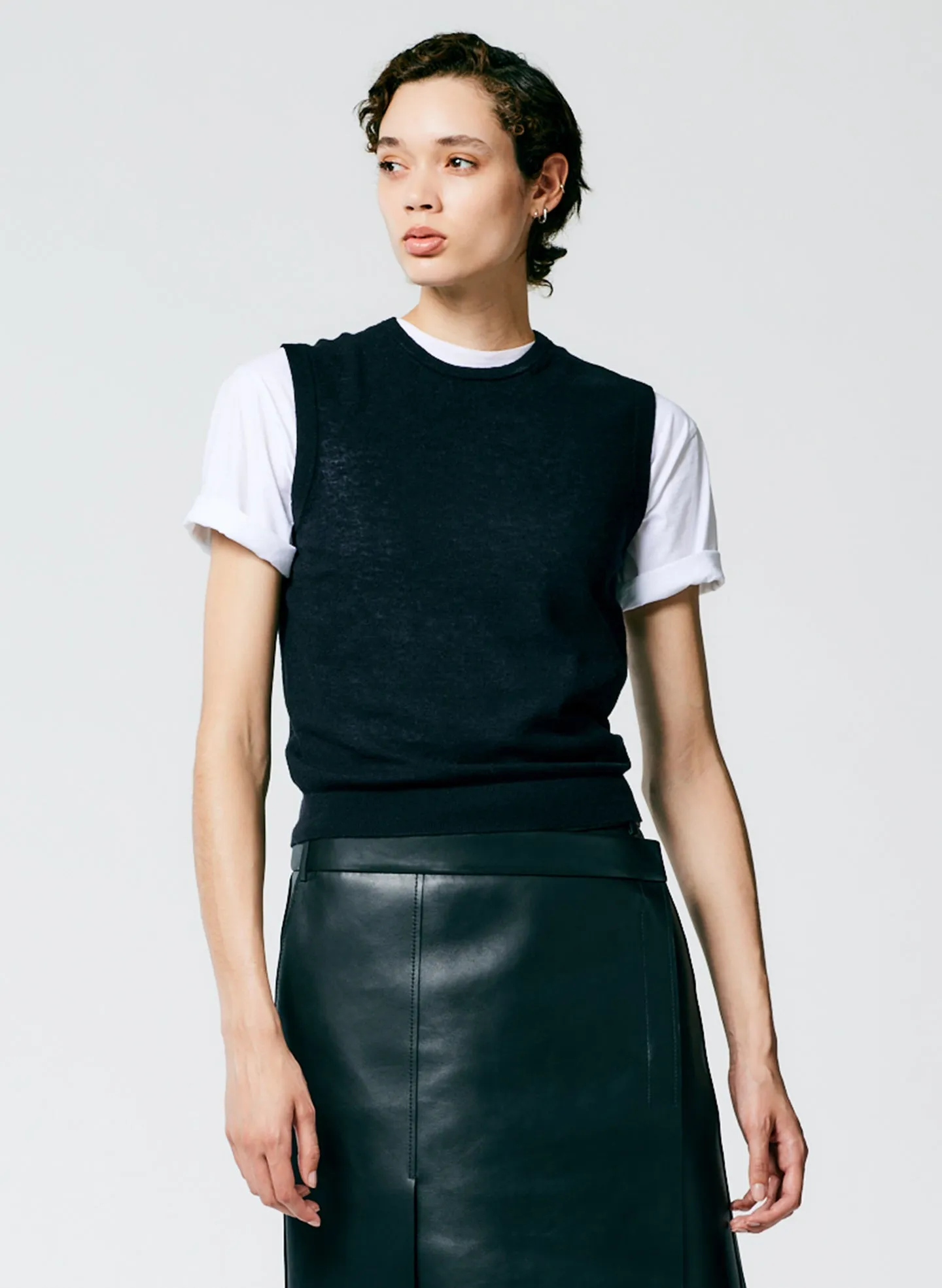 Skinlike Mercerized Wool Sleeveless Sweater sold by Tibi product image thumbnail 2