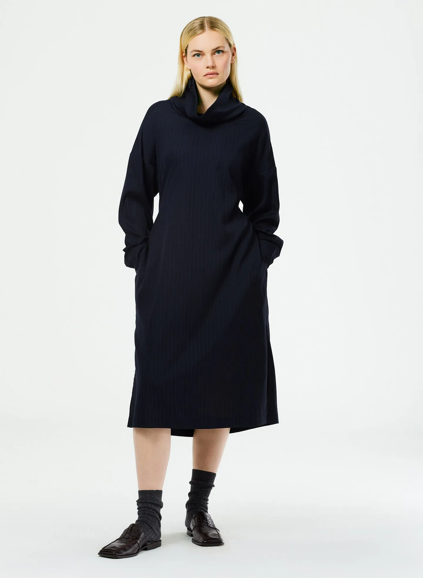 Lyocell Drape Cowl Neck Dress sold by Tibi product image thumbnail 2
