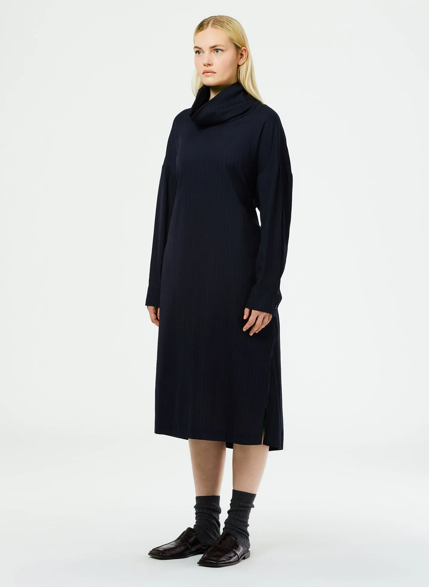 Lyocell Drape Cowl Neck Dress sold by Tibi product image thumbnail 3