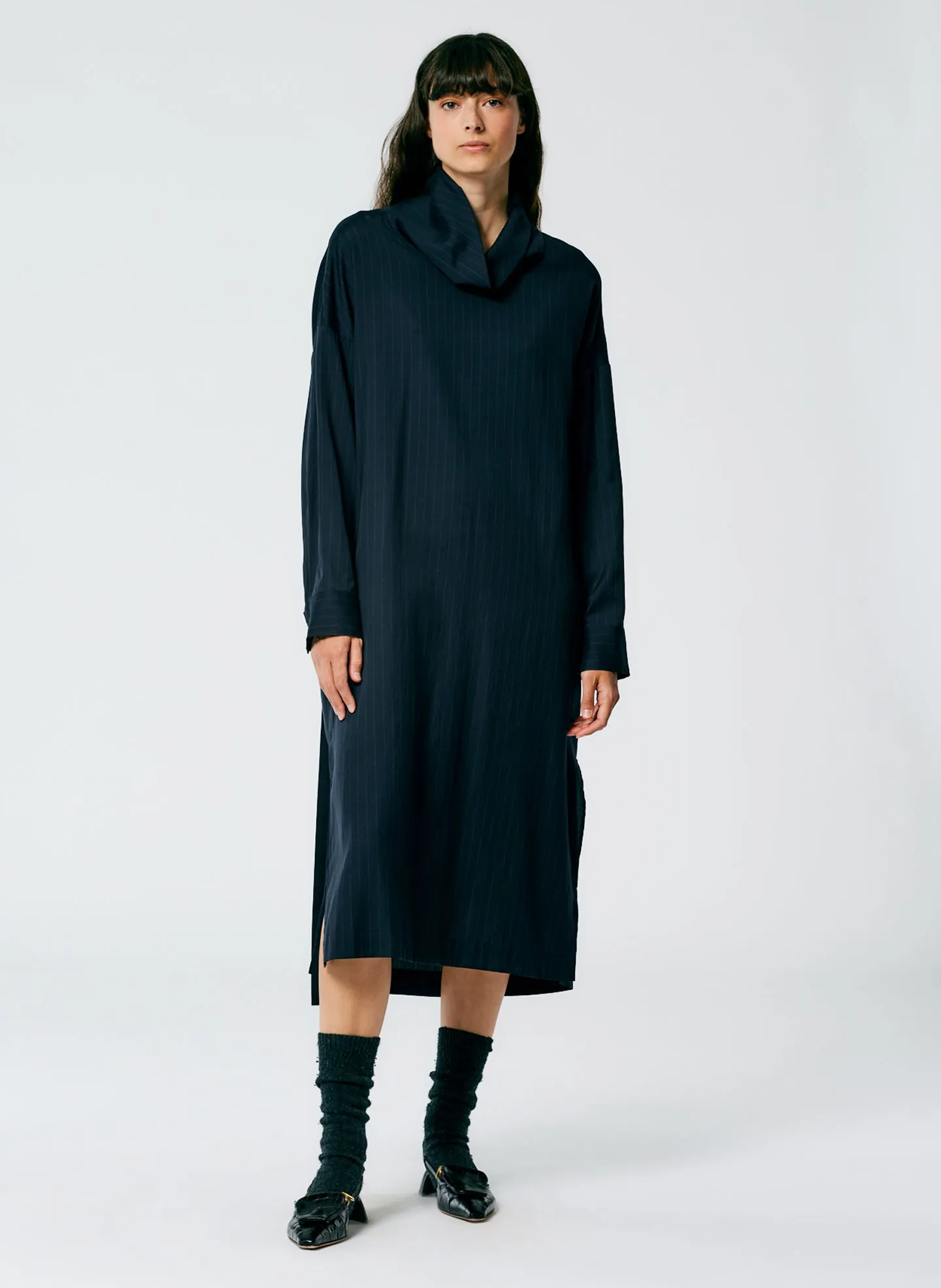 Lyocell Drape Cowl Neck Dress sold by Tibi product image thumbnail 5