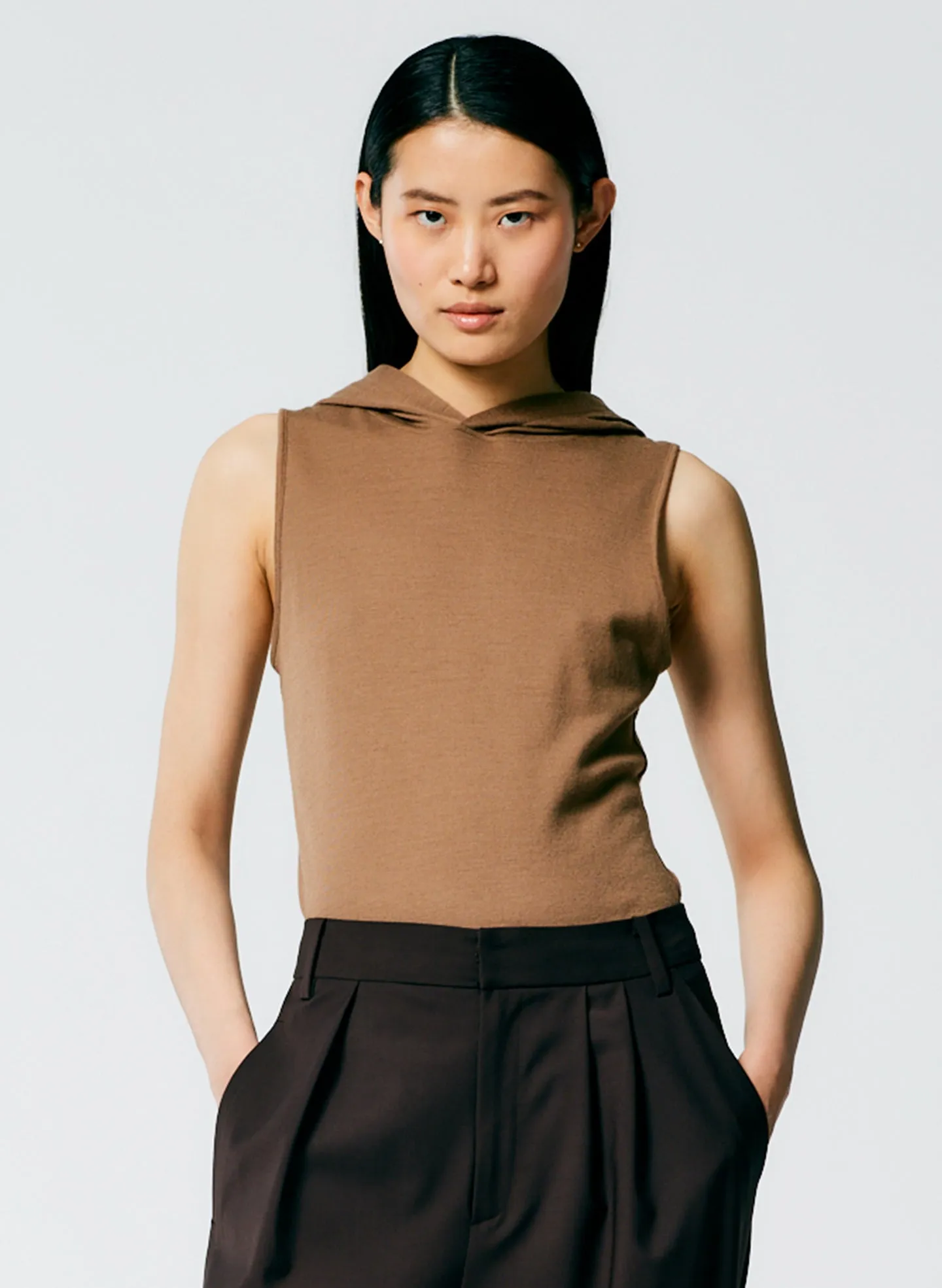 Wool Jersey Hoodie Tunic Top sold by Tibi product image thumbnail 2