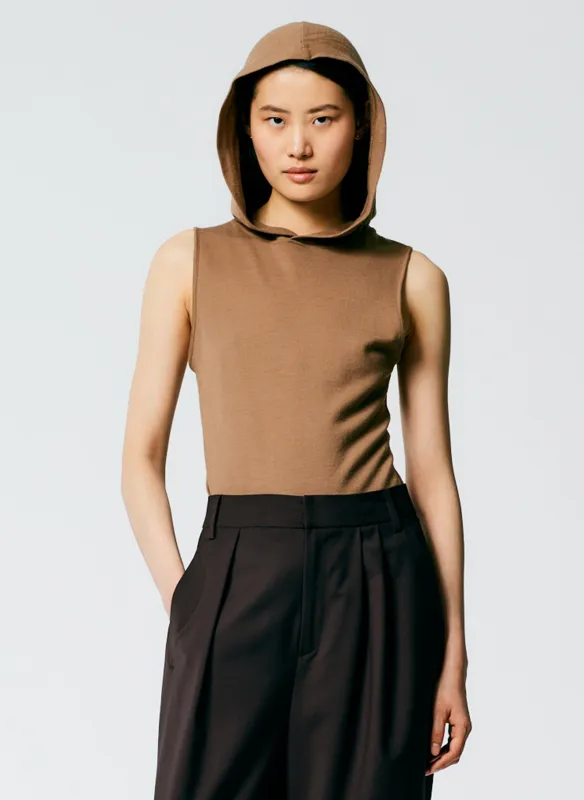 Wool Jersey Hoodie Tunic Top made by Tibi